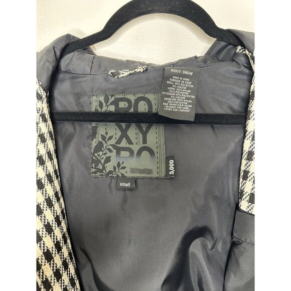 Roxy Women's Black White Hooded Snowboarding/Ski Zipper 5,000 Jacket Size Small - Picture 16 of 16
